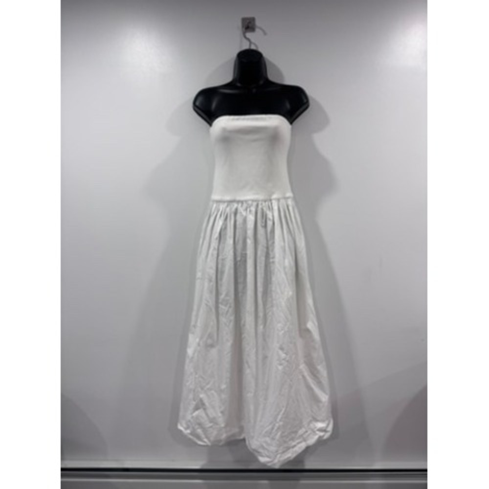 DISSH White Strapless Drop Waist Midi Dress Size US 4 AU 8‎